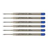 Parker Ball Point Pen Refills, Medium Point, Blue Ink, 6/Pack (3032631)
