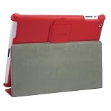超軽量！ iPad2専用 ケース イタリア製ソフトレザー素材 スーパースリム  スリープ&スタンド機能付き レッド