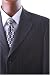 Apparel : Men's Single Breasted 3 Button Black Pinstripe Super 150's Wool Feel Vested Dress Suit