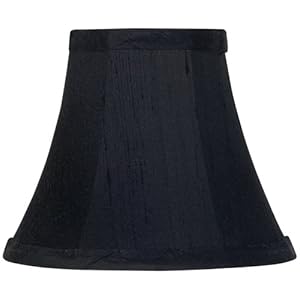 Black Dupioni Silk Bell Lamp Shade 3x6x5 (Clip-On)