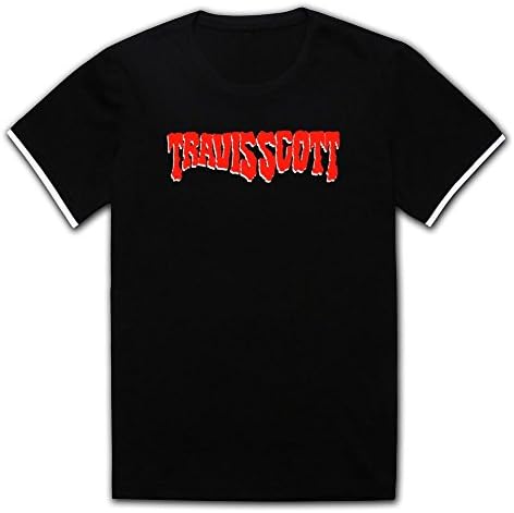 Desin Creatr Mens Travis Scott Wallpaper Customized O-Neck T Shirts Black L