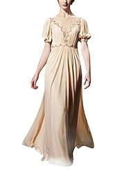 A-line Satin Cocktail Floor Length Backless Mesh Lace Sequined Cap Sleeves Homecoming Dress/Pageant Dress/Prom Dress/Party Dress/Wedding Dress 