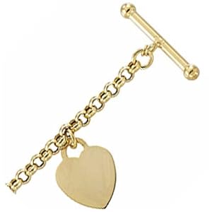 14kt Yellow Gold Heart and Chains Bracelet