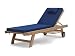 Grade A Teak Sunlounger Fixed Leg With Free Blue Cushion