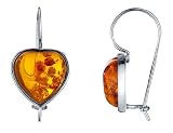 Heart Amber Earrings in Sterling Silver .925 41Nv1woor6L. SL160 Heart Amber Earrings in Sterling Silver .925