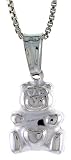 Sterling Silver Small Hollow Teddy Bear Pendant