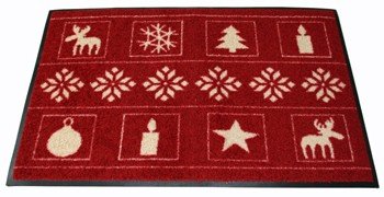  Waschbare Fußmatte - Weihnachten rot 50x75 cm Wash+Dry