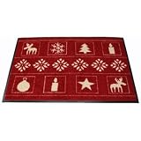 Waschbare Fu�matte - Weihnachten rot 50x75 cm Wash+Dryvon "WMK"