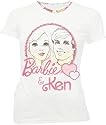 Mighty Fine Barbie and Ken Summer Rhinestones White Juniors T-shirt Tee
