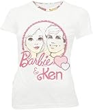 Mighty Fine Barbie and Ken Summer Rhinestones White Juniors T-shirt Tee