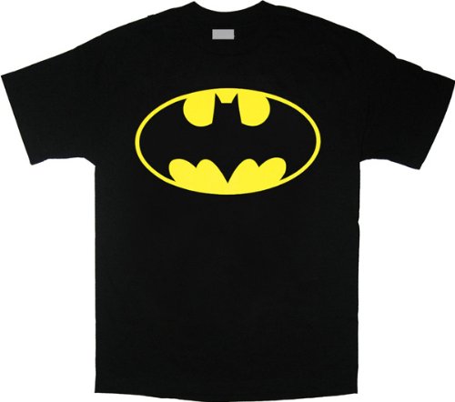  Batman Yellow Logo Black T-shirt Tee