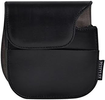 PessyLee Cute Patterned Mini 8 PU Leather Camera Case w/ a Matching Removable Single Shoulder Strap - Black (Owl)