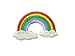 2 small pieces RAINBOW & CLOUDS Iron On Patch Applique Embroidered Motif Fabric Children Decal 2.2 x 1.4 inches (5.7 x 3.5 cm)