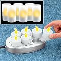 SIX RECHARGABLE TEALIGHTS