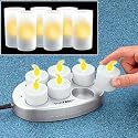 SIX RECHARGABLE TEALIGHTS