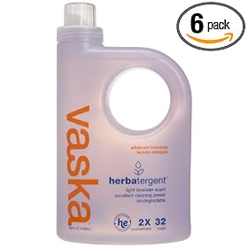 Vaska 48-Ounce Lavender Laundry Detergent, 3.5-Pound Bottles (Pack of 6)