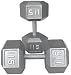 Pair 115 lb. Cast Iron Hex Dumbbells