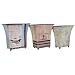Antique Style Bird Botanic Motif Set of 3 Square Planters