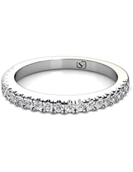 14KT White Gold Half Eternity Diamond Wedding Band. 3/8 CTW