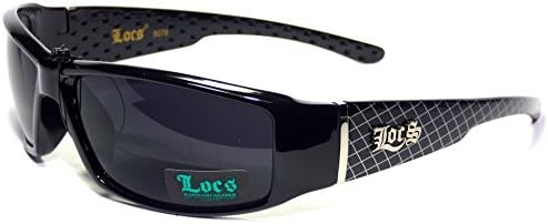 #LC16-S3 LOCS Hardcore Shades ® Black Wrap Men's Sport Sunglasses