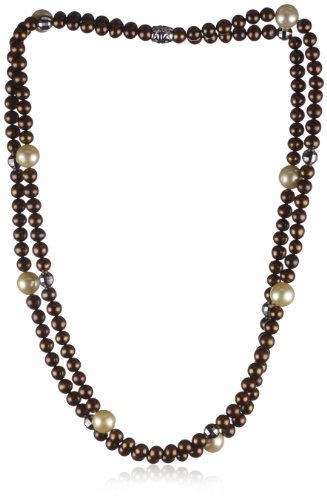 Antonio Bocceri Damen-Collier 2-reihig 925 Sterlingsilber Perlen braun 45 cm HEJPS071208N Preisvergleich