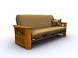 American Furniture Alliance Portofino Metal/Wood Frame Full, Golden Oak