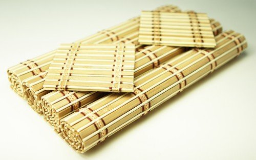 Bamboo Placemats   Dinner Ware   Bamboo Placemat Set in Natural Light Brown Color