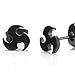 Men's Stainless Steel Black Stud Earrings Blade Style