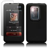 NOKIA N900 SILICON SKIN CASE - BLACK, WITH SCREEN PROTECTOR PART OF THE QUBITS ACCESSORIES RANGE
