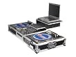 Odyssey FZGSBM12W Flight Zone Glide Style Ata Dj Coffin With Wheels For A 12 Mixer And Two Turntables In Battle Position