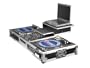 Odyssey FZGSBM12W Flight Zone Glide Style Ata Dj Coffin With Wheels For A 12 Mixer And Two Turntables In Battle Position