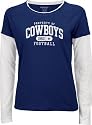 Dallas Cowboys Women's Navy Basic Property Long Sleeve Layered Tissue Tee