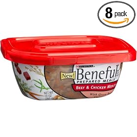 Beneful Dog Food Prepared Meals Beef & Chicken Medley, 10-Ounce Plastic Containers (Pack of 8)