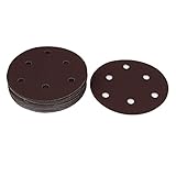 uxcell サンディングディスク　研磨布製　サンドペーパー　ブラウン　ラウンド形　12.5cm径 20個入り