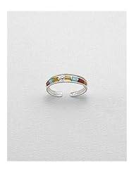 Seed Beads Toe Ring In Sterling Silver