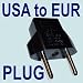 HQRP International USA to EUR (USA to European) Outlet Travel Plug Adapter