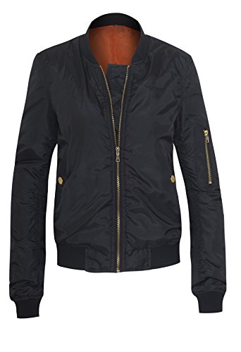 Women' Classic Zip Up Padded Bomber Jacket
