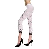 Trendy Card Suit Capri Semi-Opaque Leggings with Lace Trim