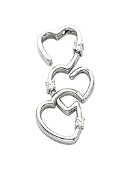 Platinum Diamond Tripile Heart Pendant - 0.18 Ct. -- LIFETIME WARRANTY