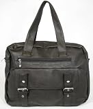 Ladies Dark Brown Leather Look Handbag