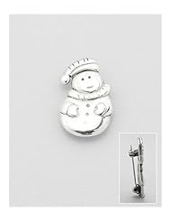 Snowman Brooch In 92.5 Sterling Silver