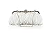 Bundle Monster Womens Vintage Satin Cocktail Party Handbag w/Shoulder Chain-WHITE
