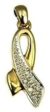 9ct Yellow Gold Ladies Diamond Ribbon Effect Pendant 18 Curb