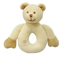 Organic Cotton Knitted Bear Teether/Rattle - Safe, Non-toxic Toy