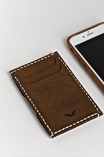 Minimalist Wallet - Hand Stitched Vintage Brown