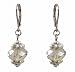 Earrings - E430 - Faceted Fire Polished Crystal Glass Hung on Silver Tone Leverbacks ~ Black Diamond (Gray / Grey)