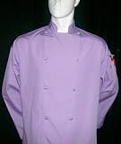 Chefskin Executive Chef Jacket Lavender Light Purple Long Sleeve Covered Buttons Thermometer Pocket, Soft beautiful Fabric