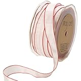 May Arts 5/8-Inch Wide Ribbon, Light Pink and Red Iridescent