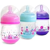 The First Years 3 Count GumDrop Wide Neck Bottle, Pink, 4 Ounce (Discontinued by Manufacturer)