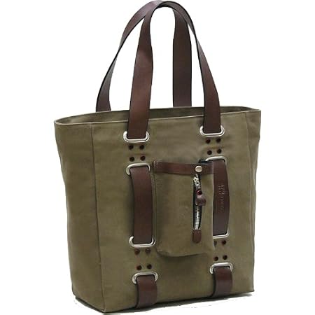 Handle Canvas/Leather Tote Khaki